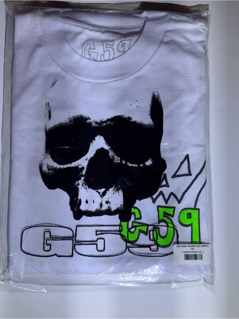 White Short-Sleeve Graphic Skull Tee